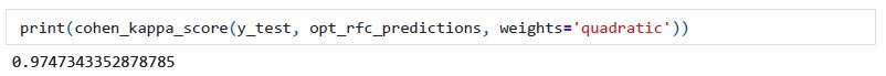 RFC Quadratic Kappa Score
