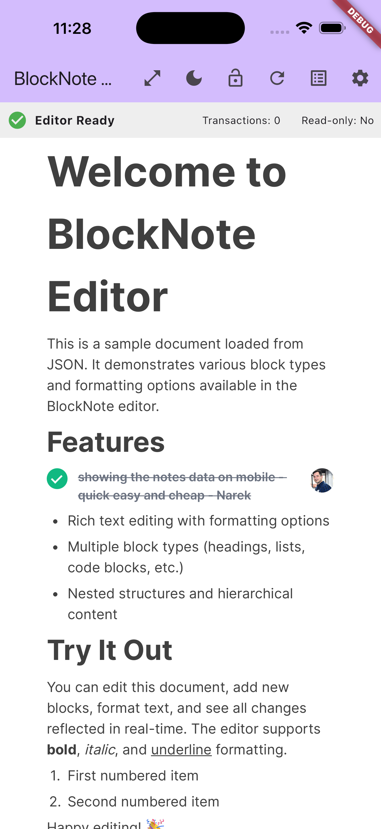 Editor - Light Mode
