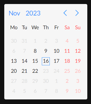 Date picker with disabled dates demo