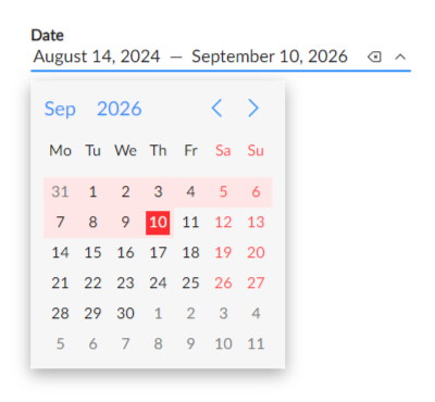 Date picker valid status demo