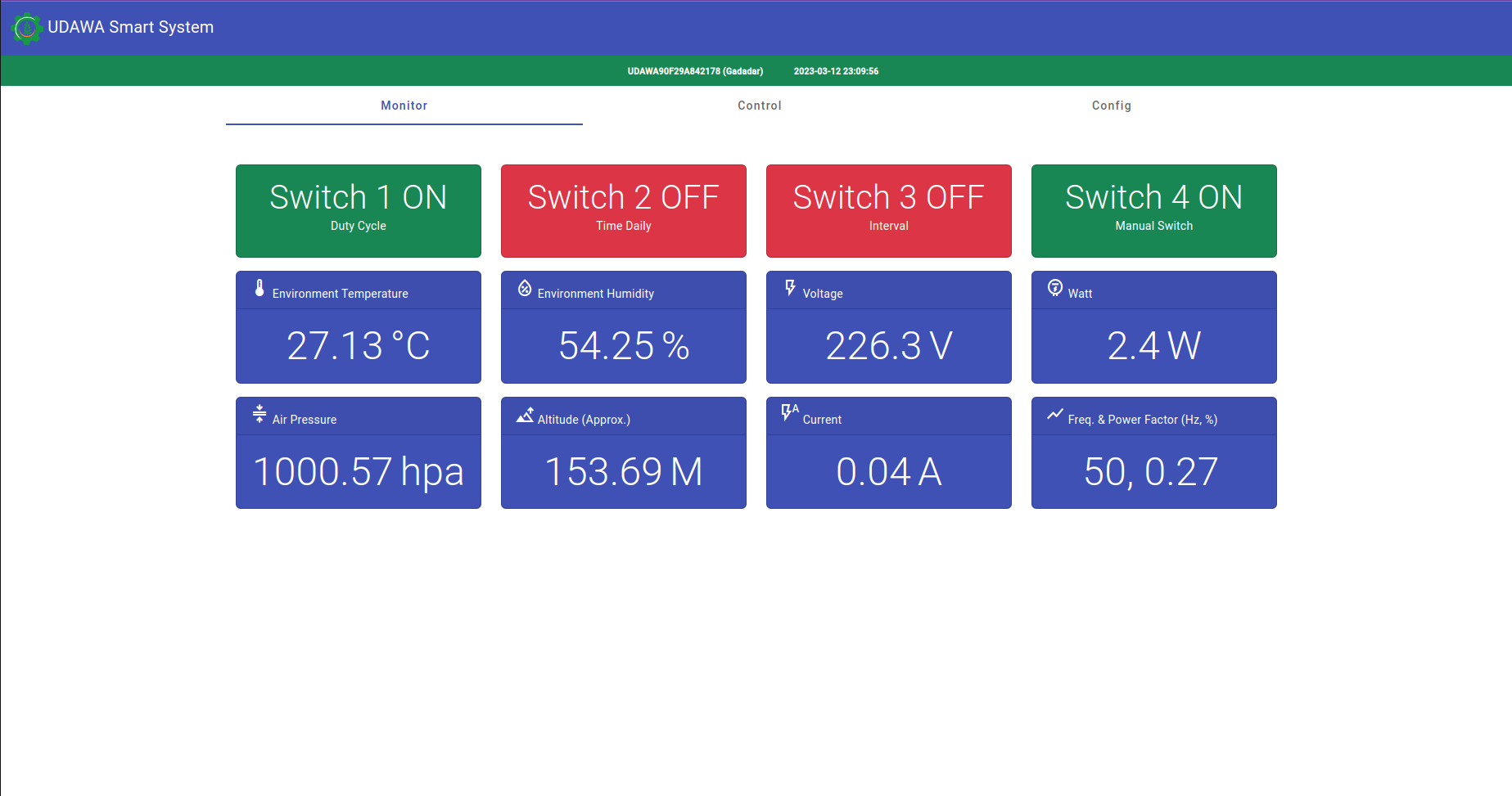 UDAWA Gadadar - Built-in web interface