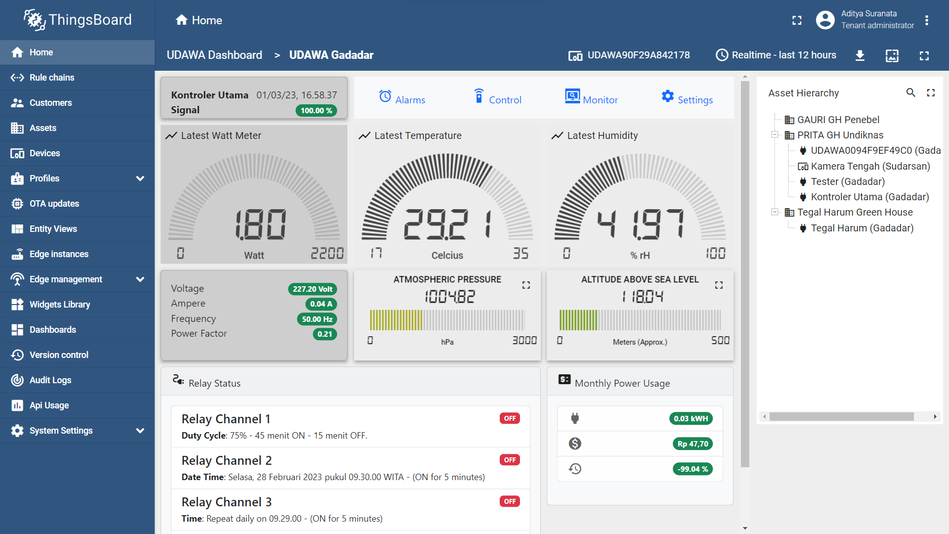 UDAWA Gadadar - Cloud web interface