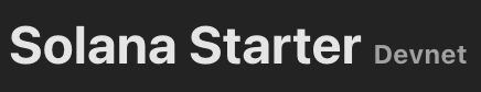 Solana Starter
