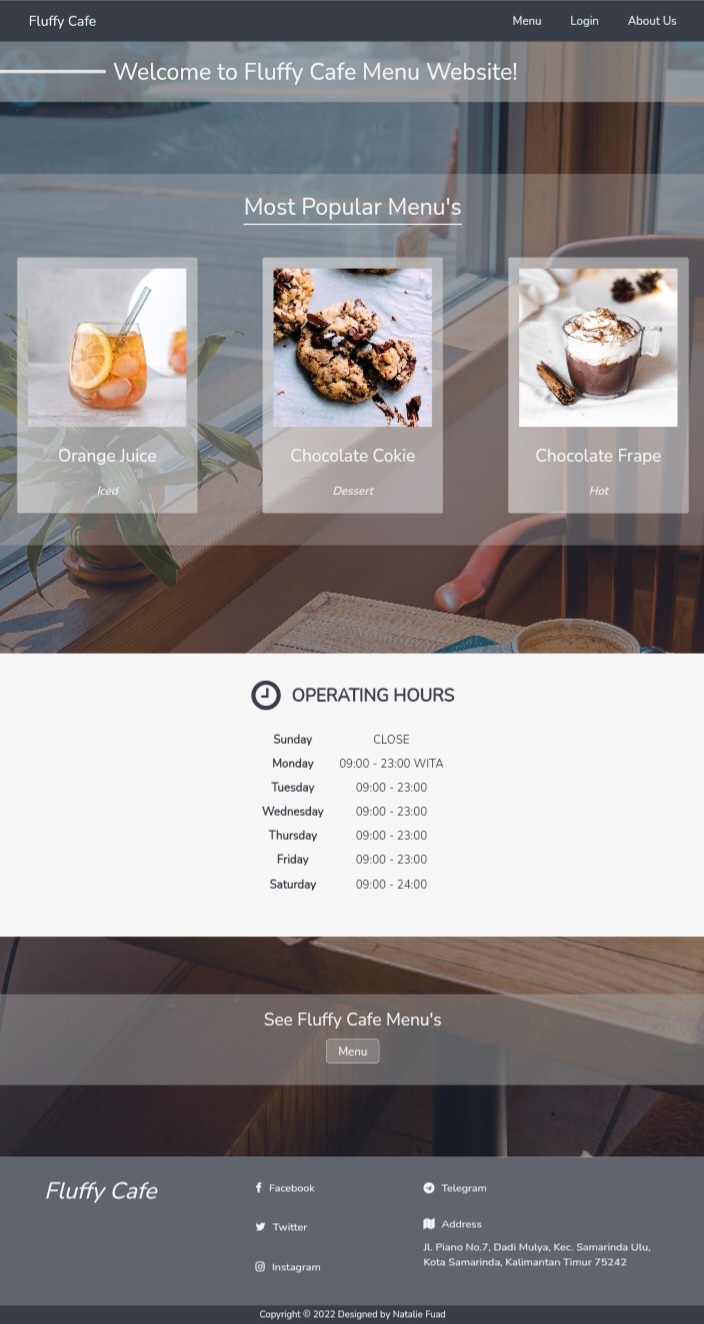 Fluffy Cafe Menu's Home Page