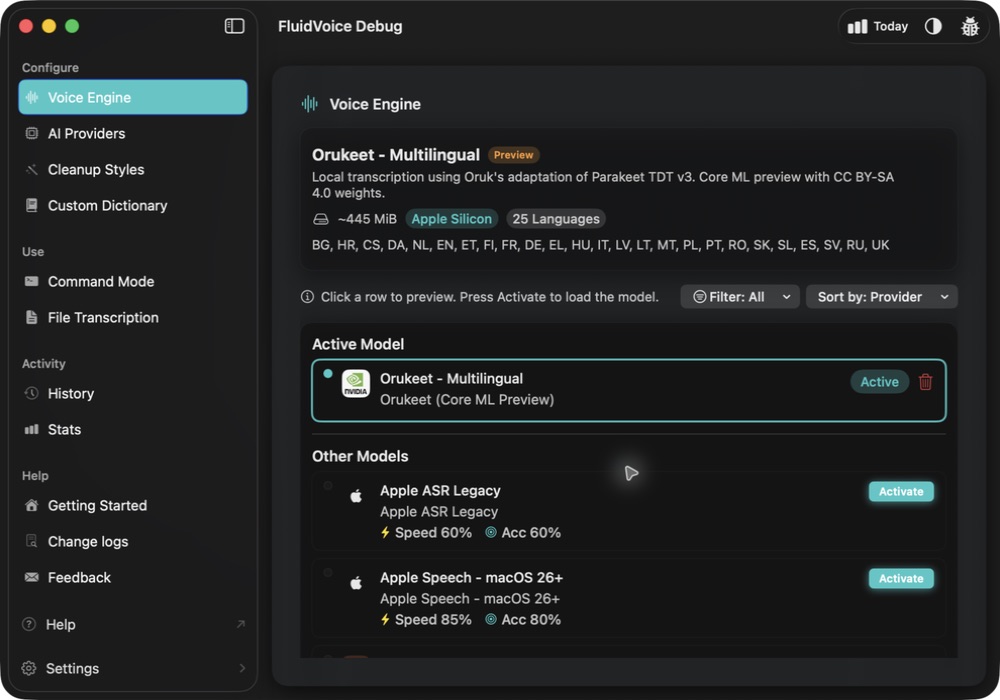 Orukeet installed and active