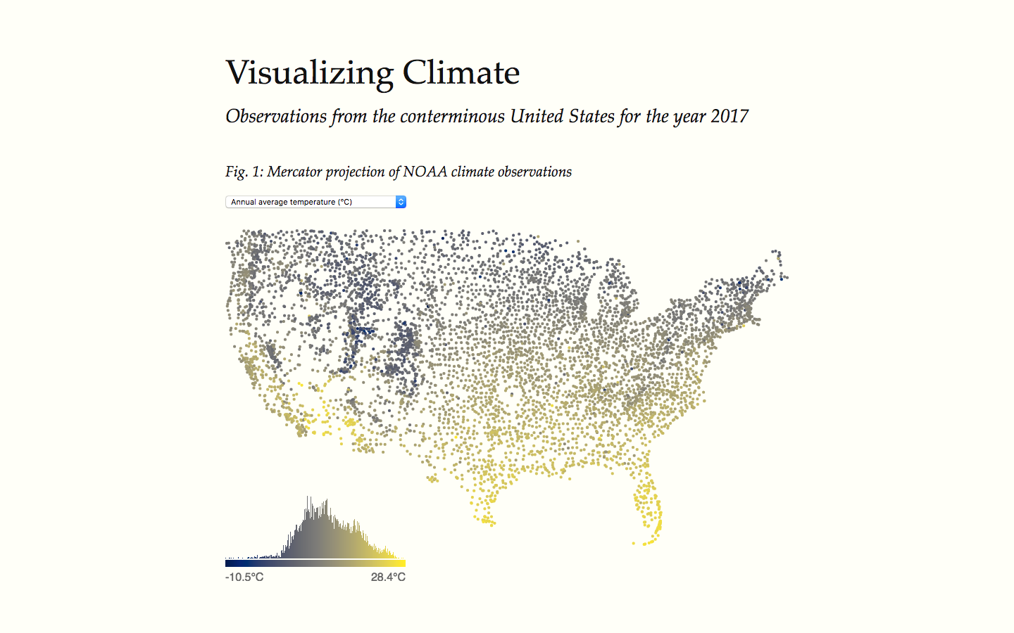 GitHub - NathanielWroblewski/climates: Visualizing 2017 climate across ...
