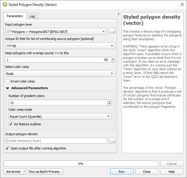 Styled Polygon density vector density algorithm