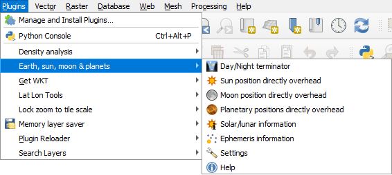 Plugin menu