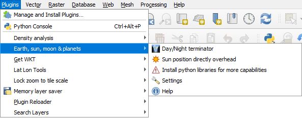 Plugin menu
