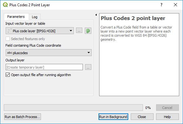 Plus Codes to point layer