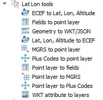 Lat Lon Tools processing toolbox