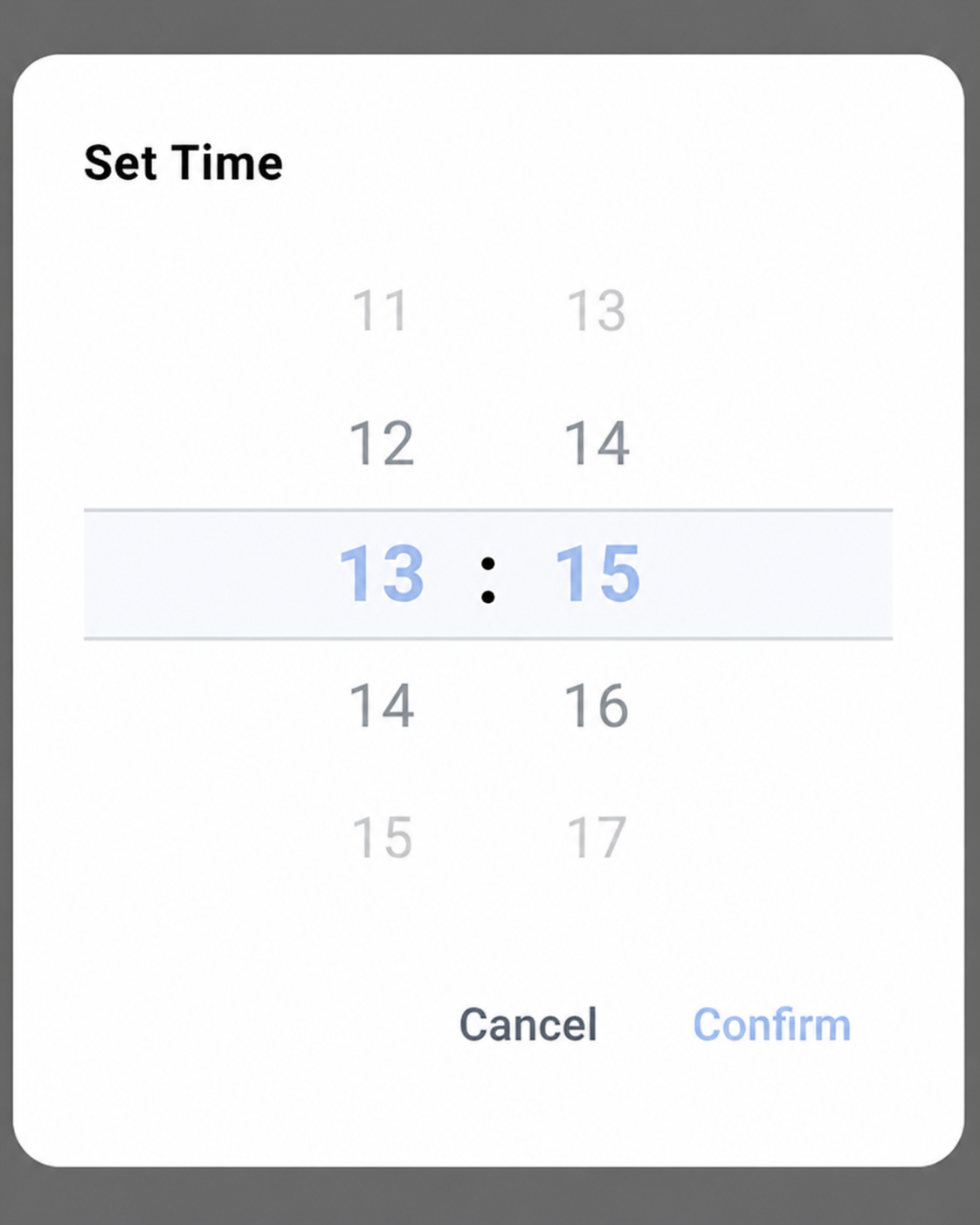 Native scrolling-wheel time picker dialog on Android