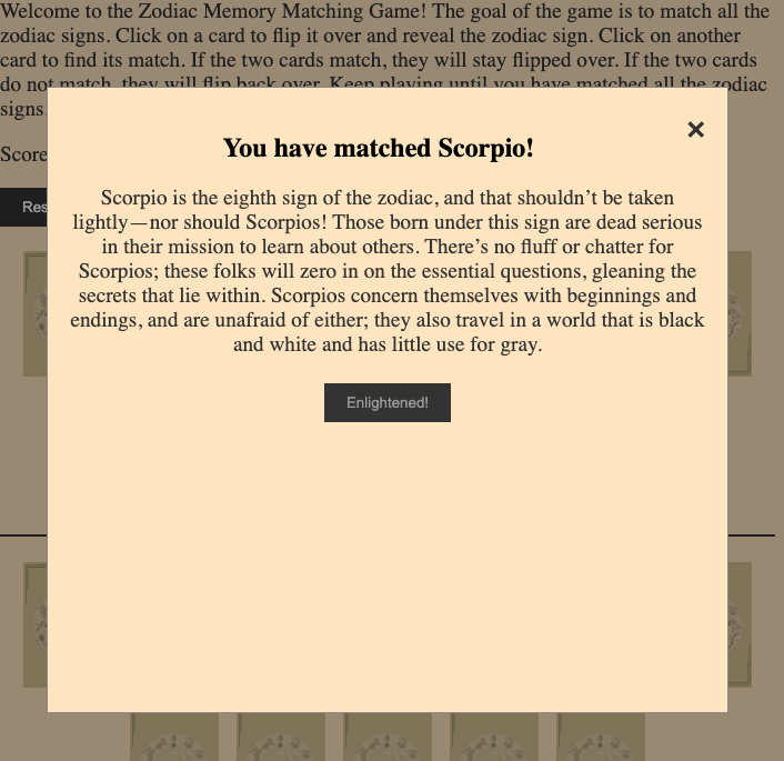 Match Popup