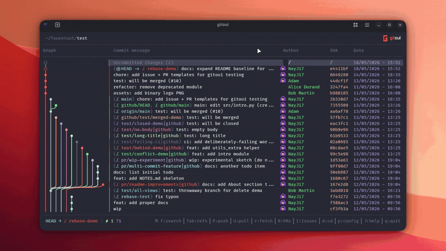 Hunk-level staging, multi-hunk file, Enter on a hunk moves it from Unstaged to Staged