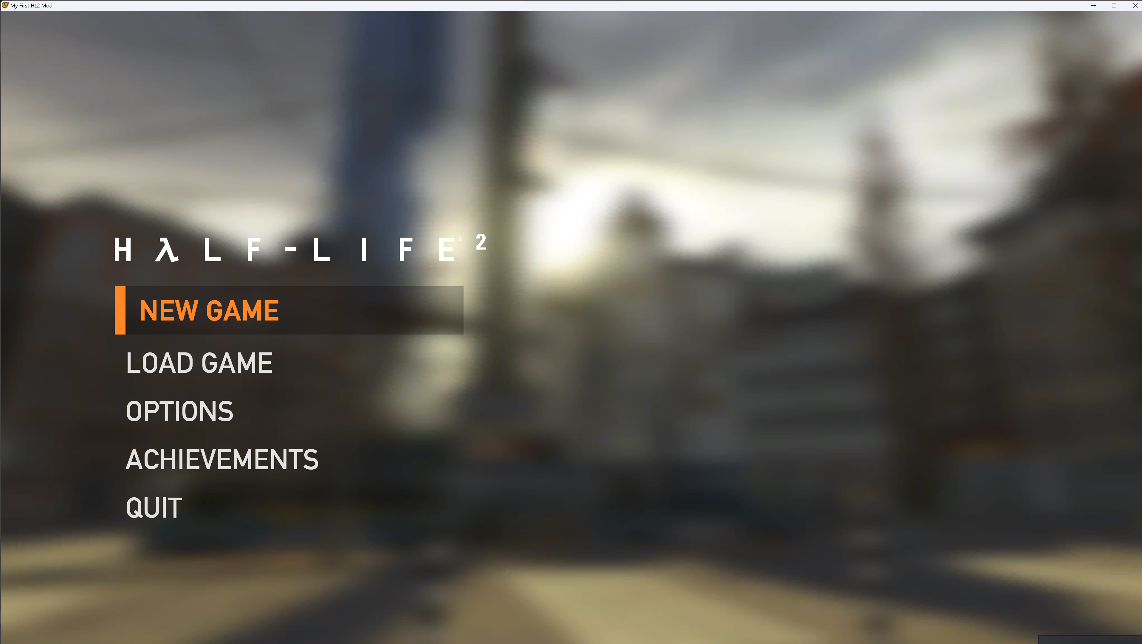 Image of Half-Life 2 main menu with GamepadUI