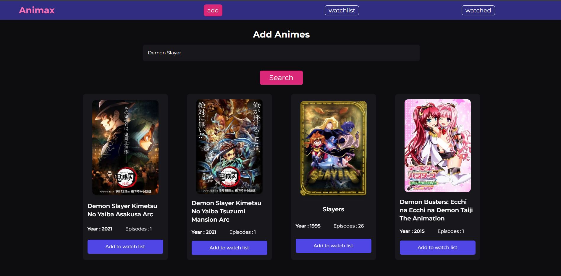 GitHub - Ne0sky/Animax: A react website to keep track of animes that ...