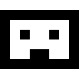 Low resolution pixel art of a face