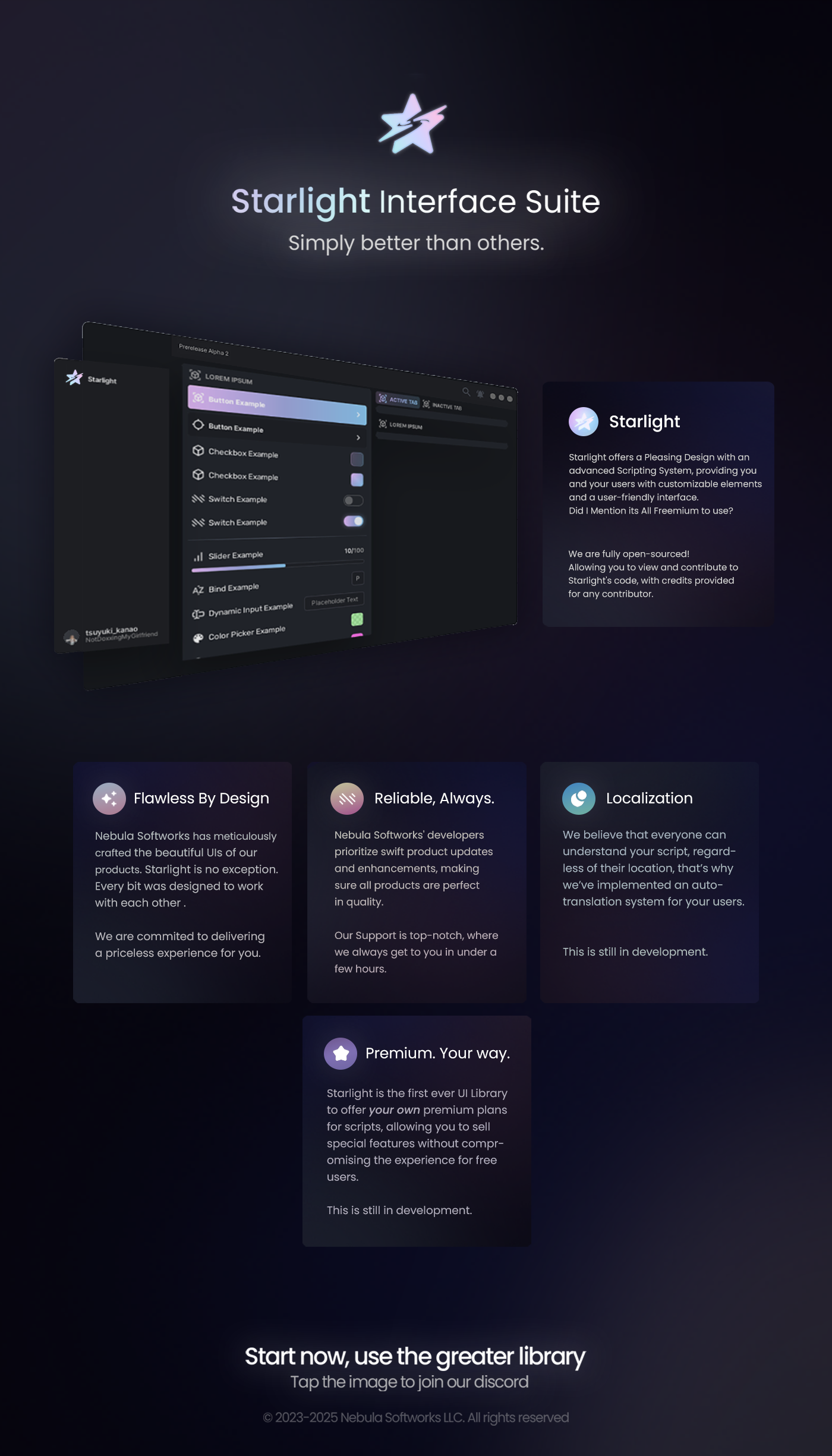 GitHub - Nebula-Softworks/Starlight-Interface-Suite: Starlight, Simply ...