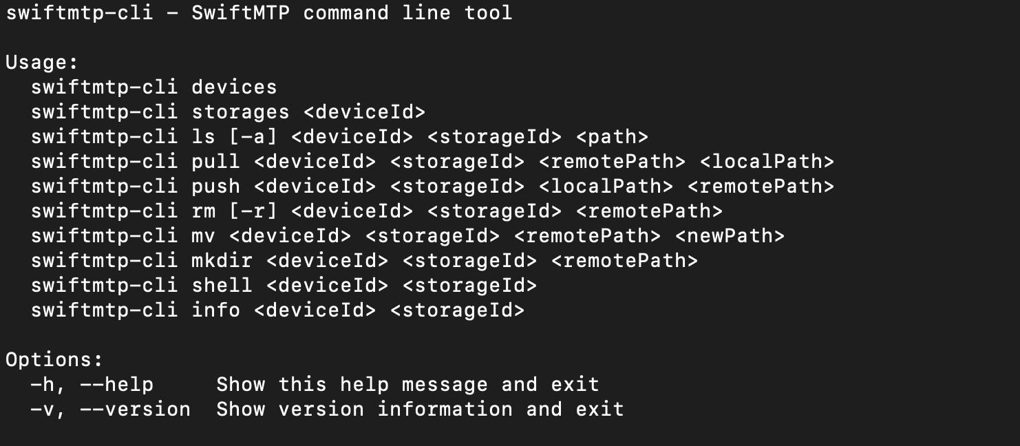 SwiftMTP screenshot 1