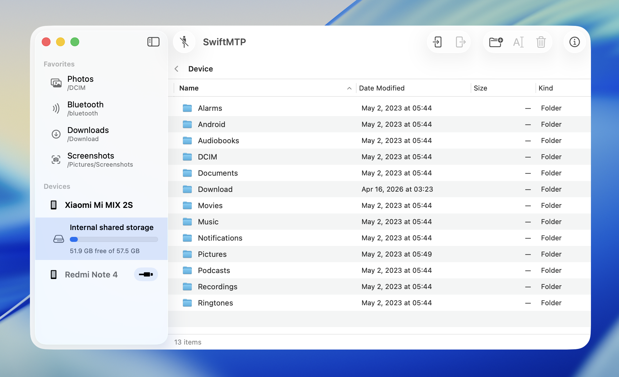SwiftMTP screenshot 2