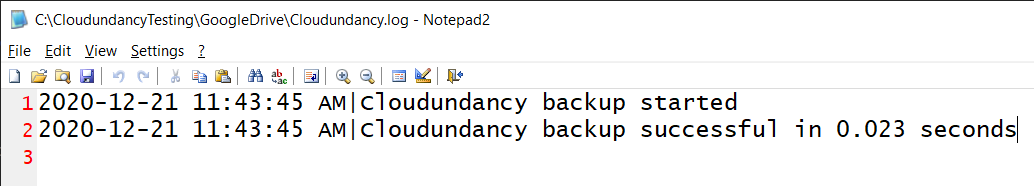 CloudundancyTesting GoogleDrive Cloudundancy.log