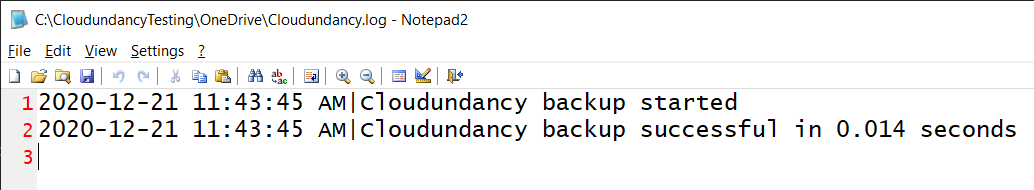 CloudundancyTesting OneDrive Cloudundancy.log