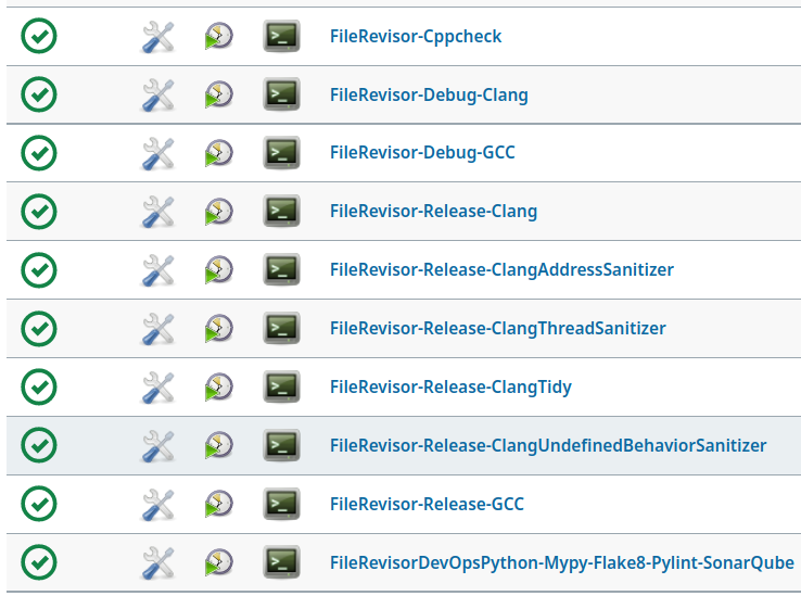 Linux FileRevisor Jenkins Jobs