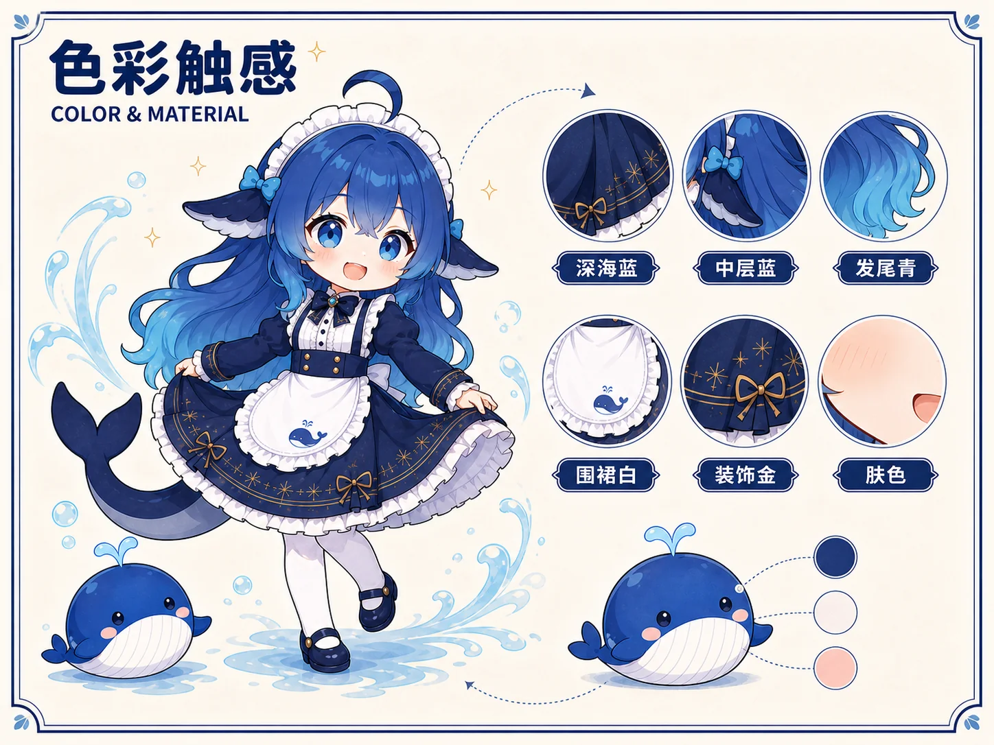Whale-chan color and material guide