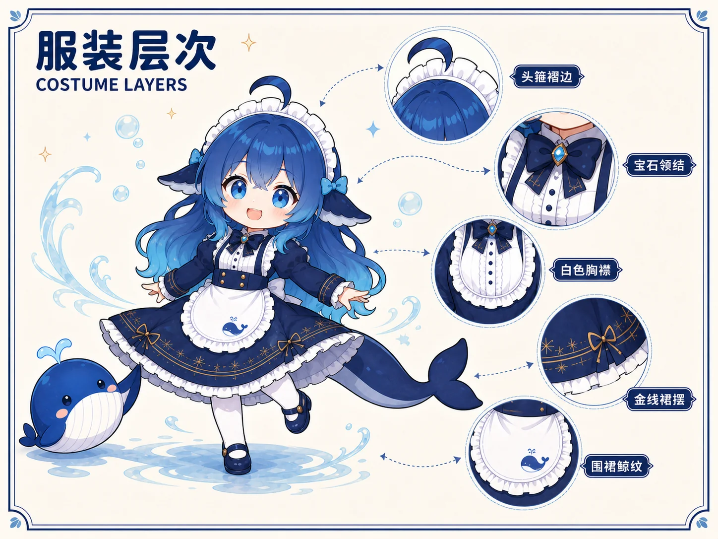 Whale-chan costume layers