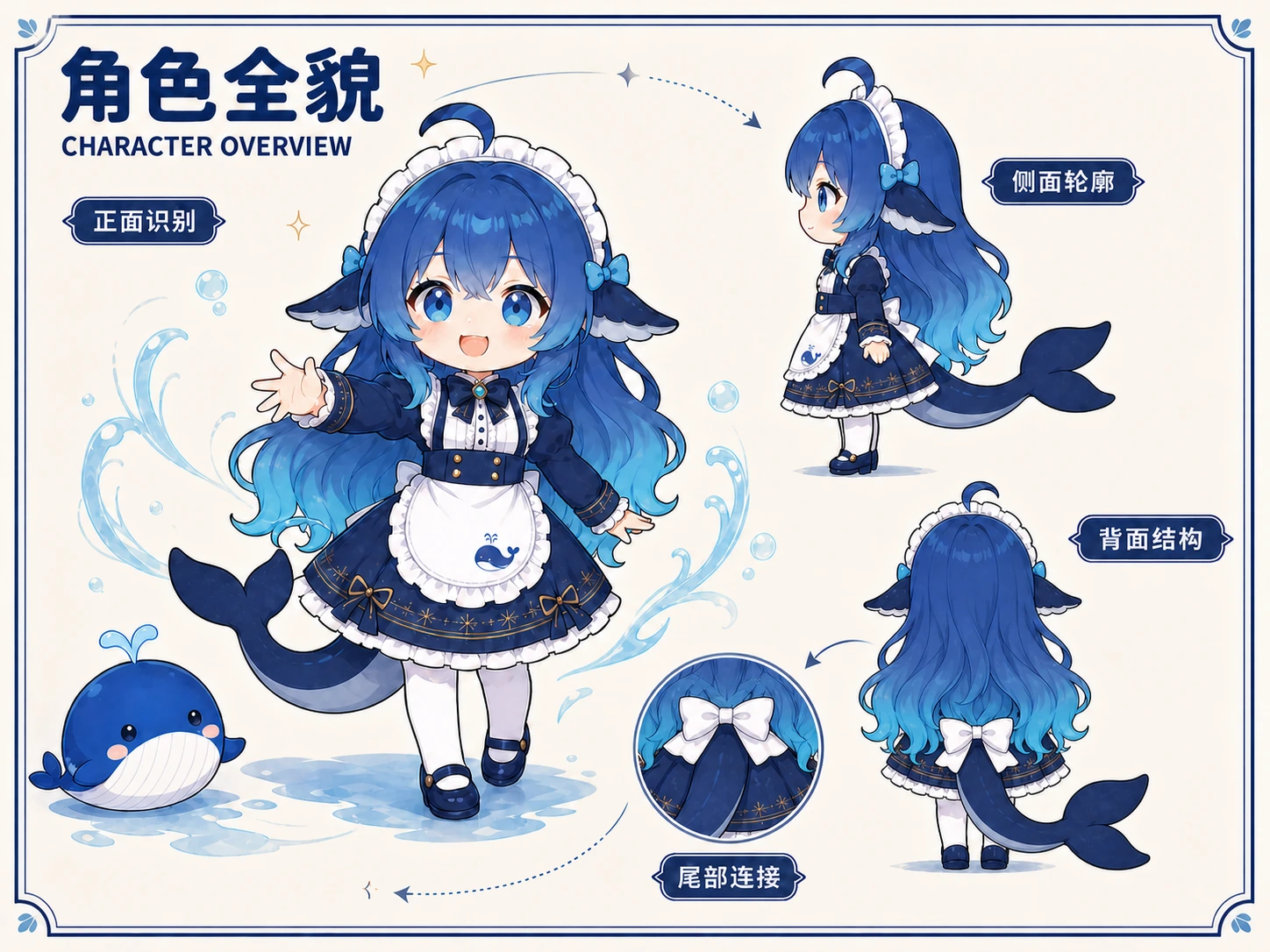 Whale-chan character overview