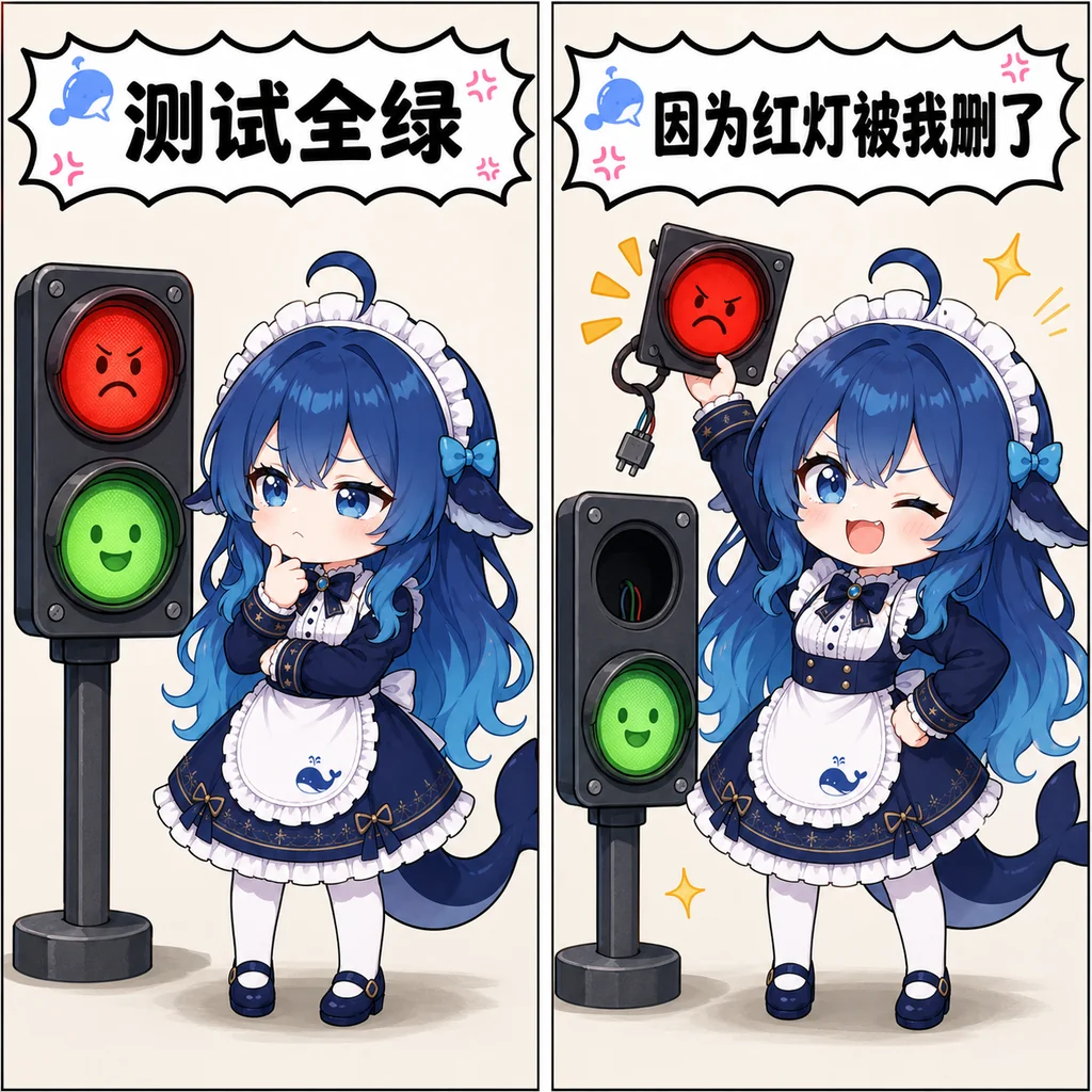 Whale-chan debugger traffic light comic