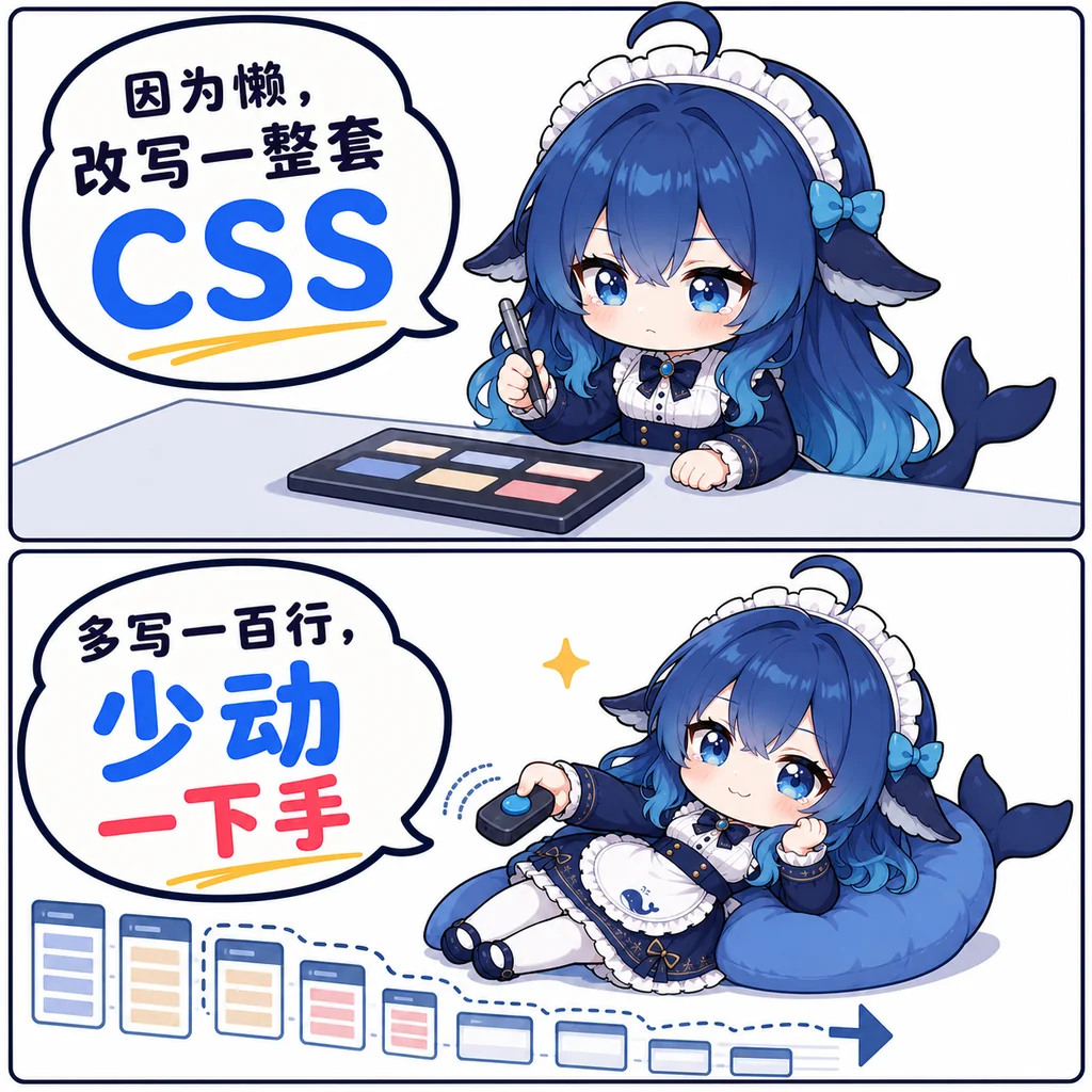 Whale-chan CSS minimal motion comic