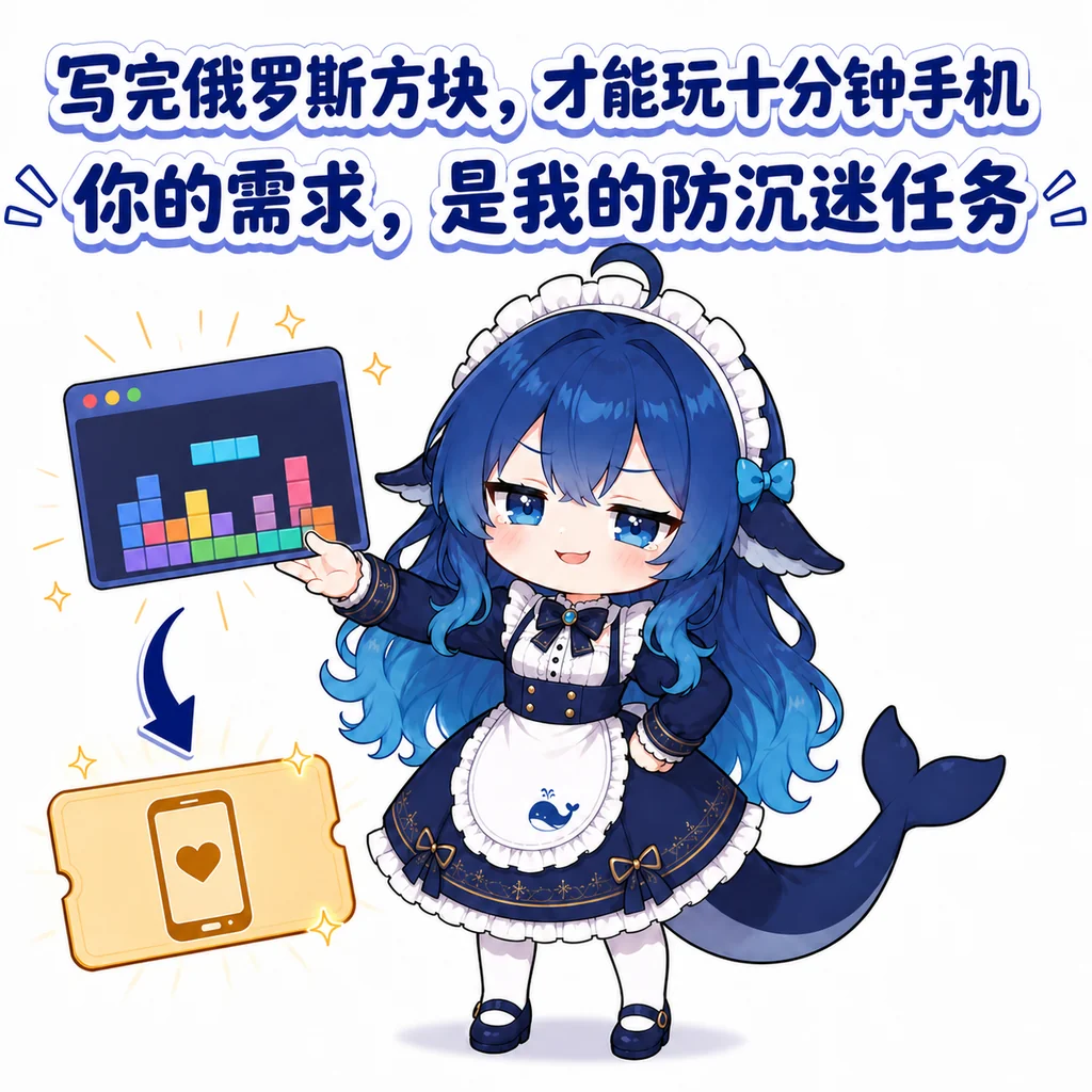 Whale-chan Tetris break reward comic