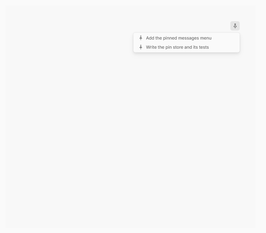 Pinned messages menu