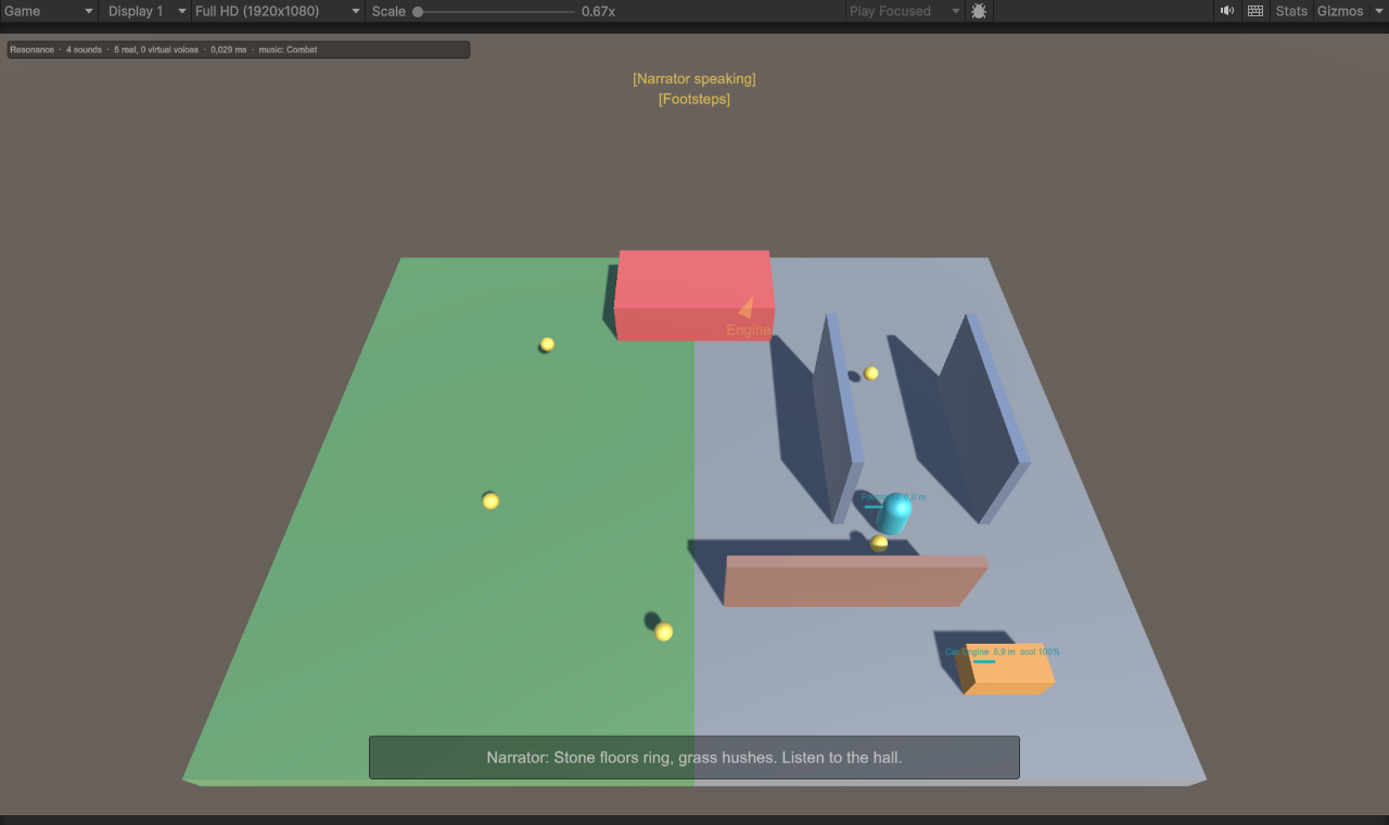 The demo in the Game view