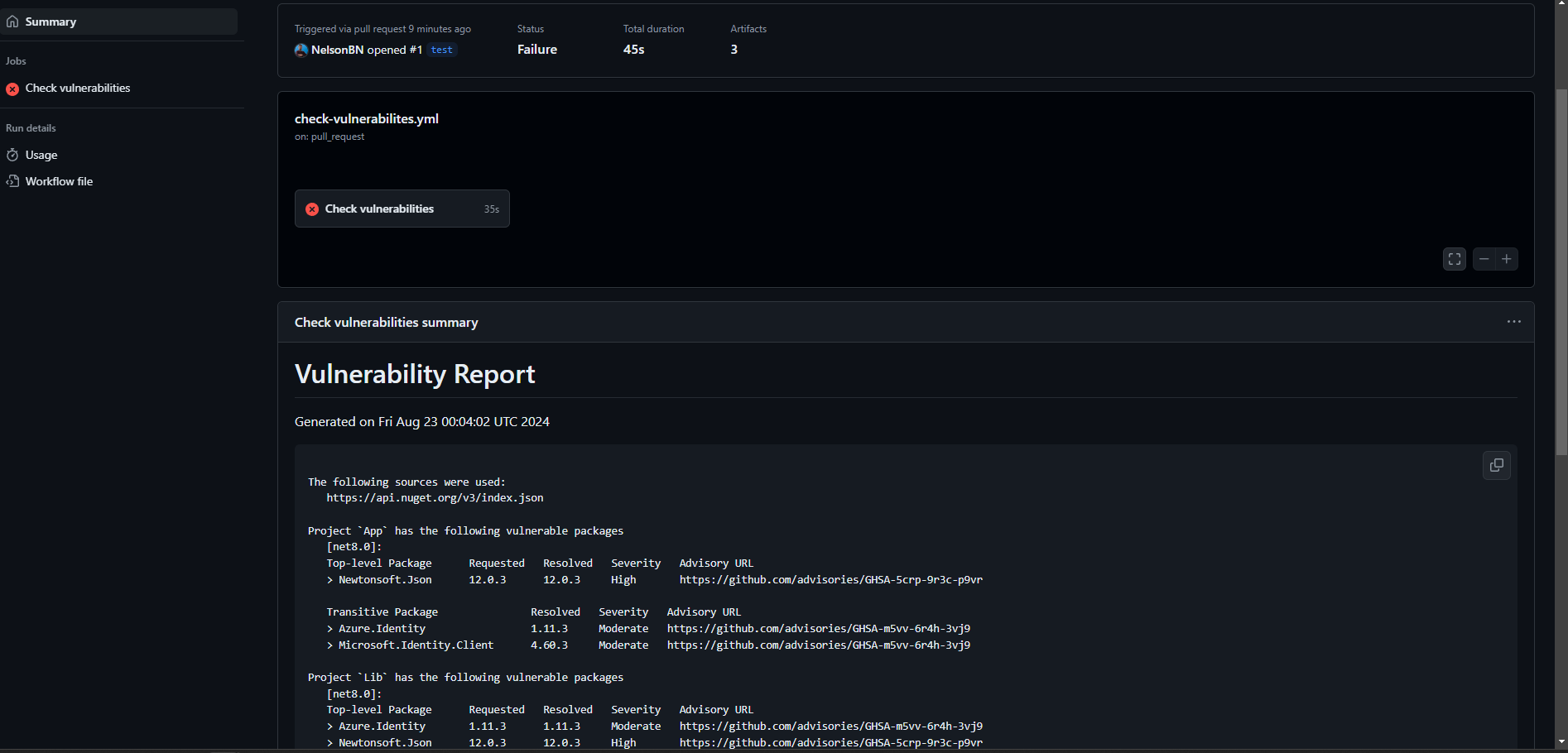 Action Summary