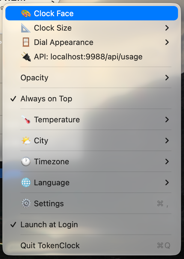 context menu