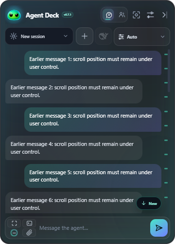 Manual scroll position and jump to latest