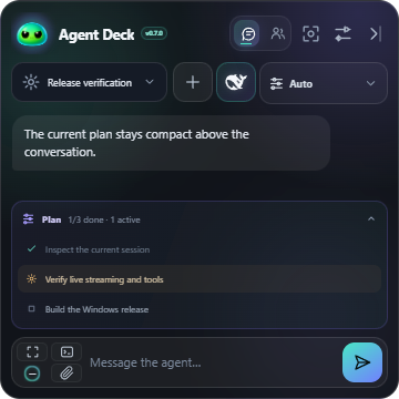 Harness TODO plan rendered inside the compact chat