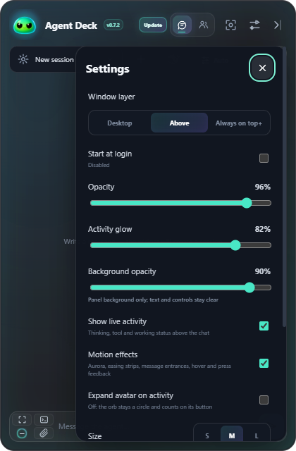 Verified background update ready to install from the header