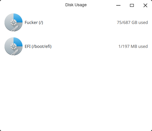 Disk usage (light theme)