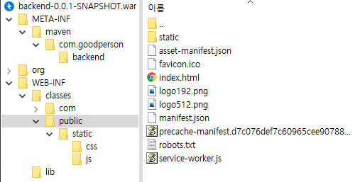 빌드된 war의 파일 트리