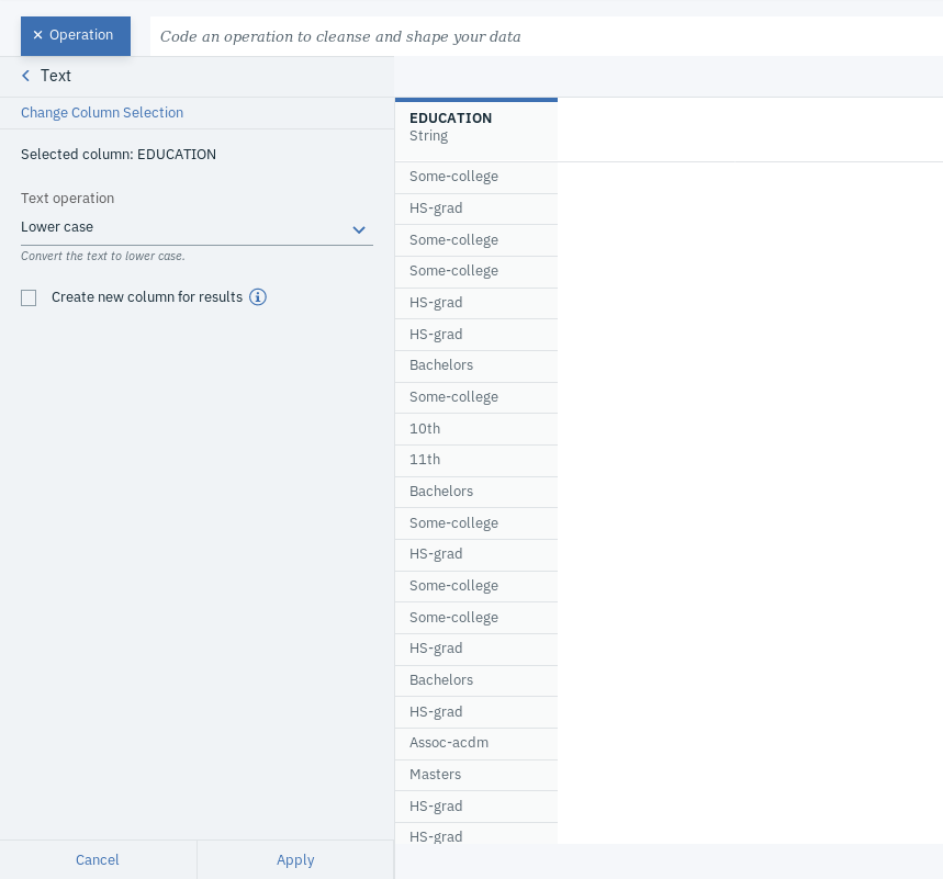 Harmonization data in the EDUCATION field 4