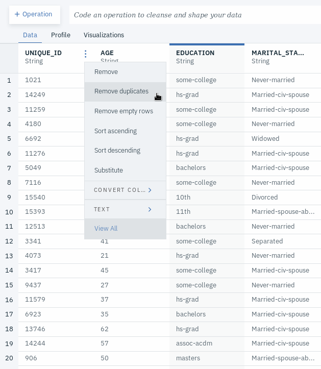 Remove duplicate values based on the UNIQUE_ID