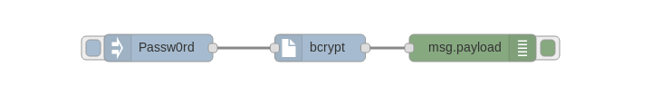 Screen capture of inject node and bcrypt node flow