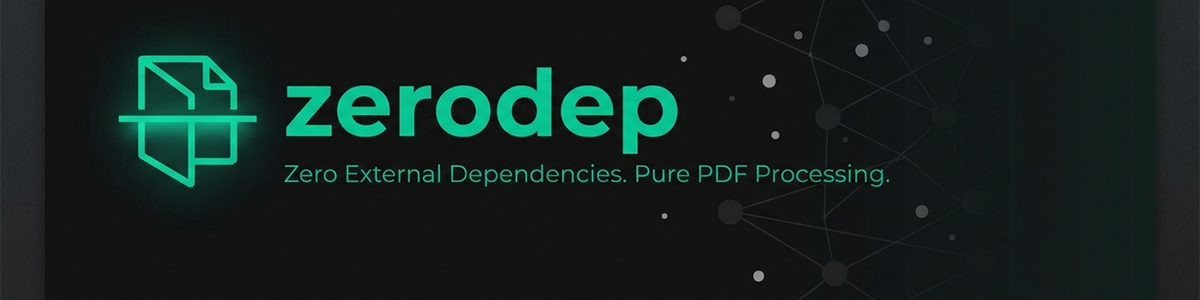ZeroDep — Zero External Dependencies. Pure PDF Processing.