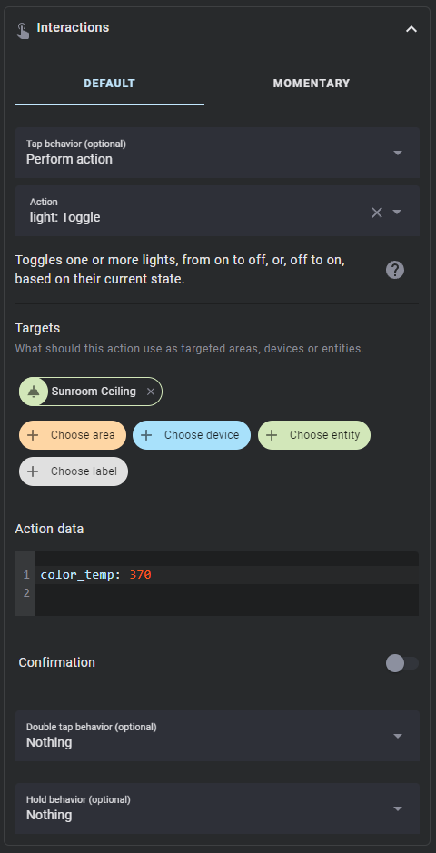 editor actions interactions