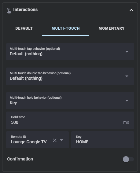 editor actions interactions touchpad