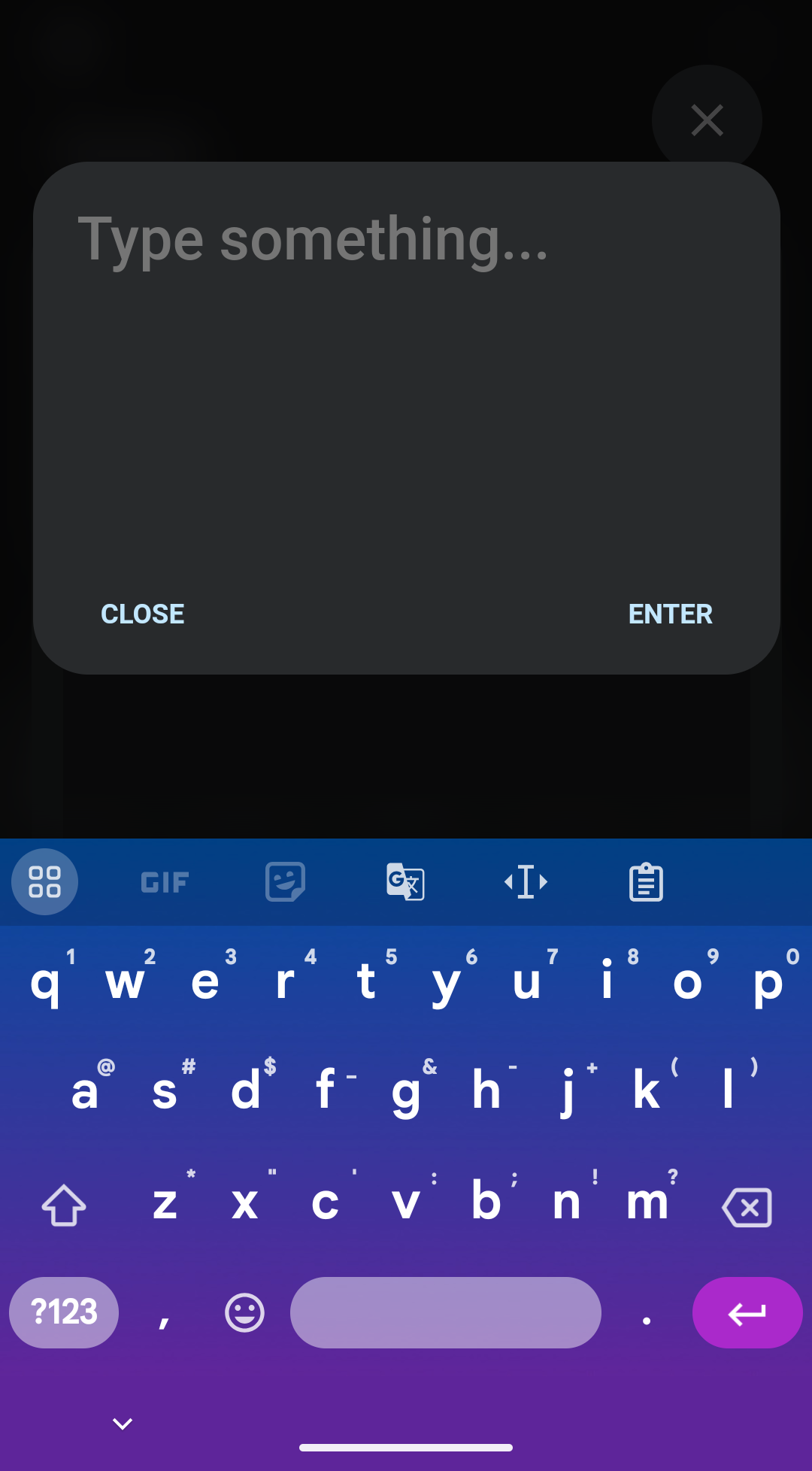 keyboard dialog