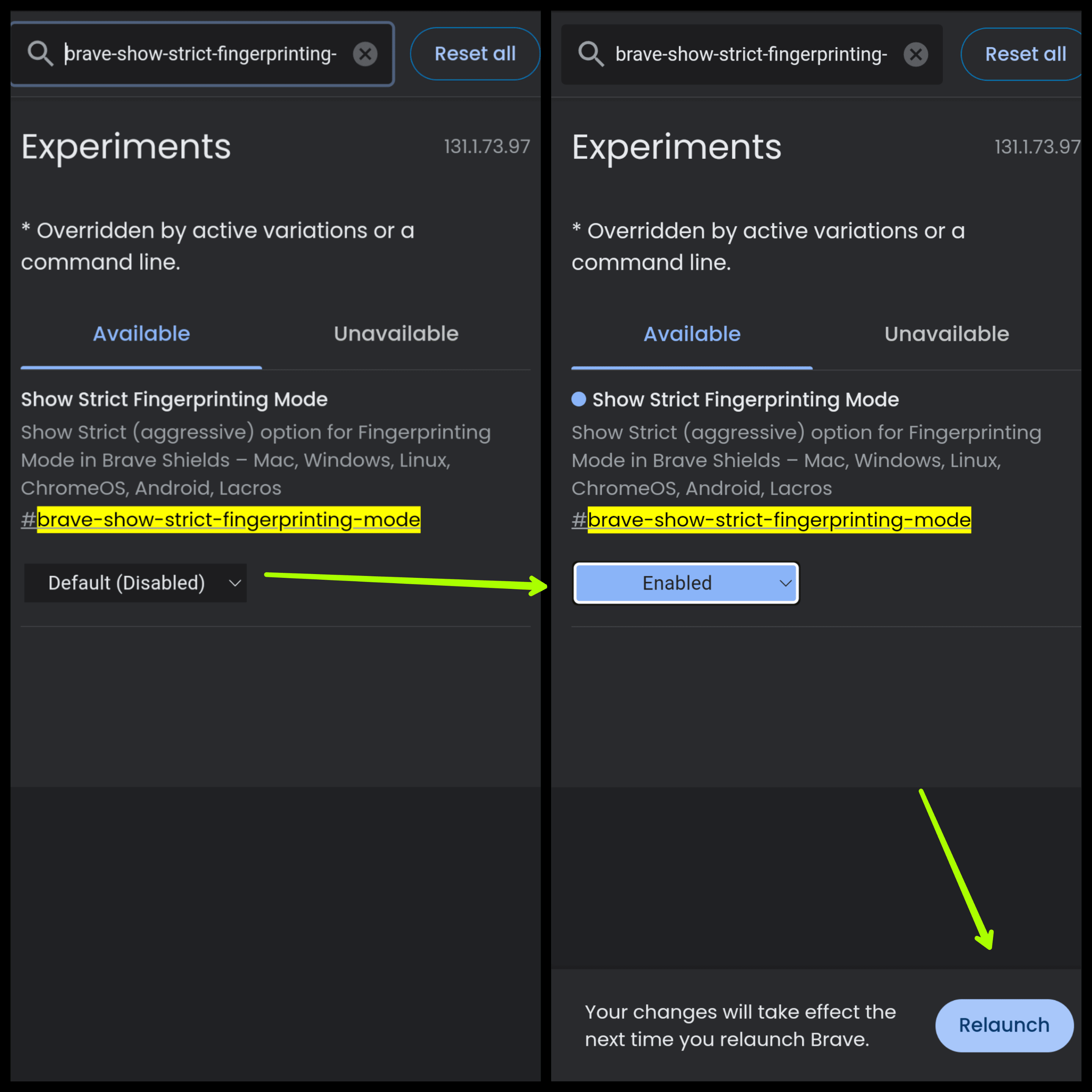 Enable Strict Fingerprinting Mode